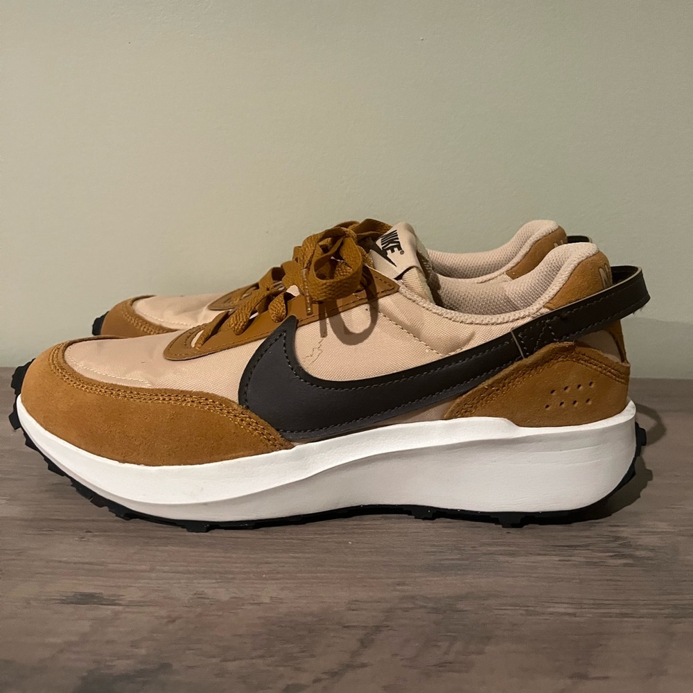 Women's brown Nike Waffle Debut